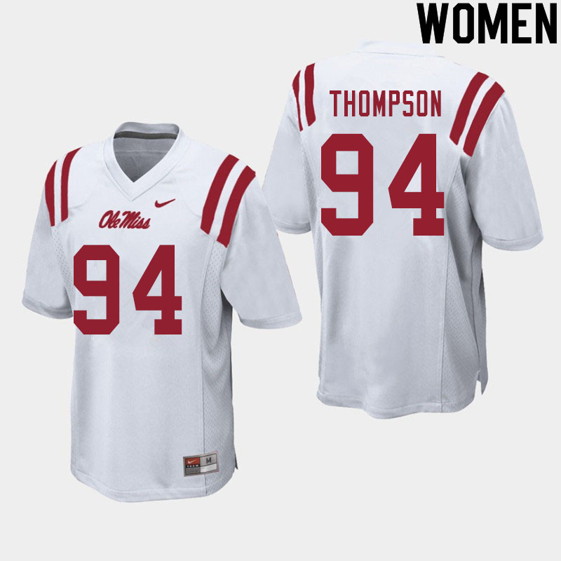 Women #94 Walker Thompson Ole Miss Rebels College Football Jerseys Sale-White
